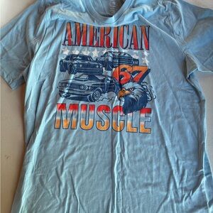 American Muscle Graphic T-Shirt - Light Blue Boys XL